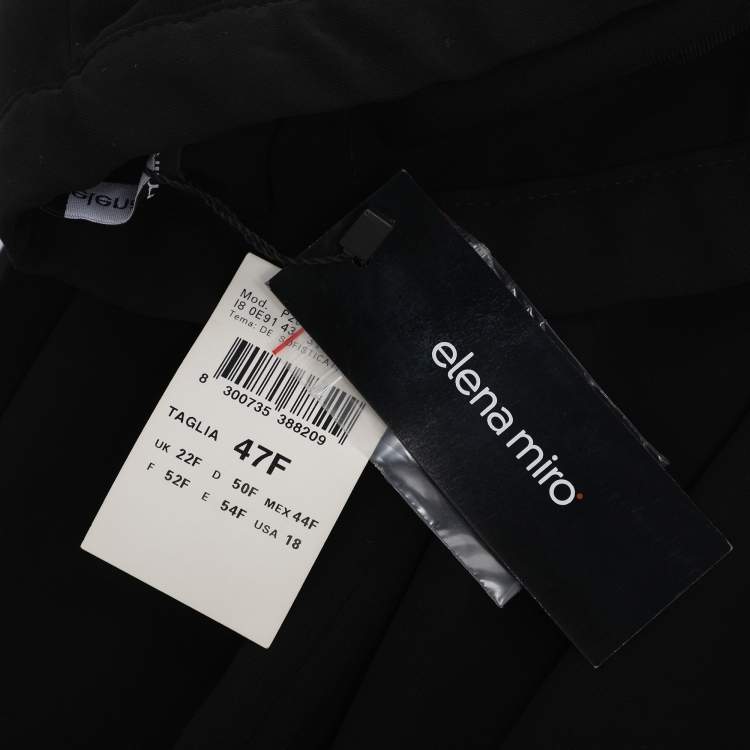 Pre Owned Elena Miro Black Crepe Trousers XXL