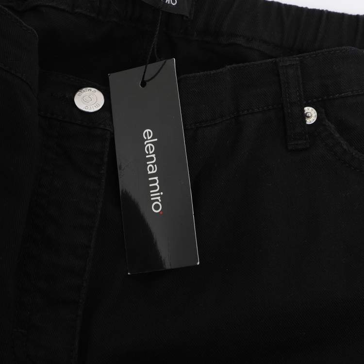 Pre Owned Elena Miro Black Denim Embellished Jeans XXL