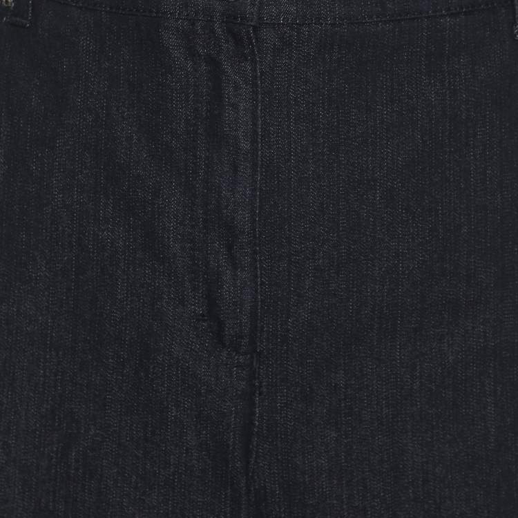 Pre Owned Elena Miro Blue Denim Embellished Pocket Jeans XXXL