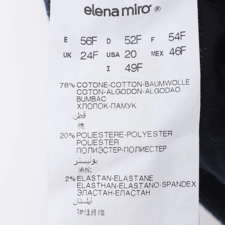 Pre Owned Elena Miro Blue Denim Embellished Pocket Jeans XXXL