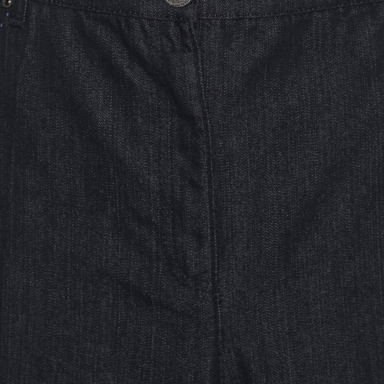 Pre Owned Elena Miro Blue Denim Embellished Pocket Jeans XXL