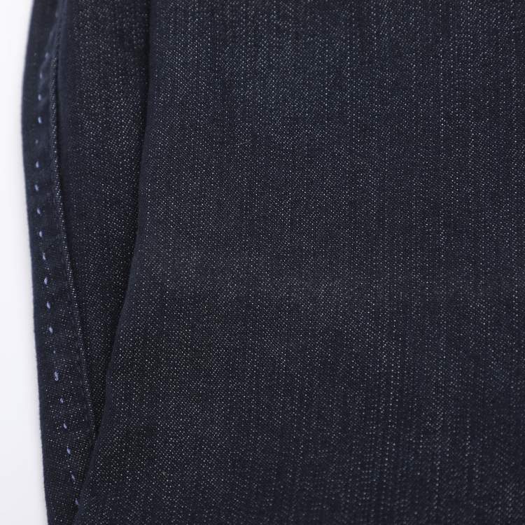 Pre Owned Elena Miro Blue Denim Embellished Pocket Jeans XXL