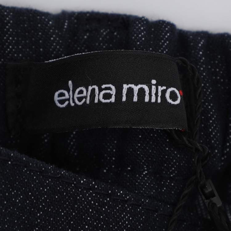 Pre Owned Elena Miro Blue Denim Embellished Pocket Jeans XXL