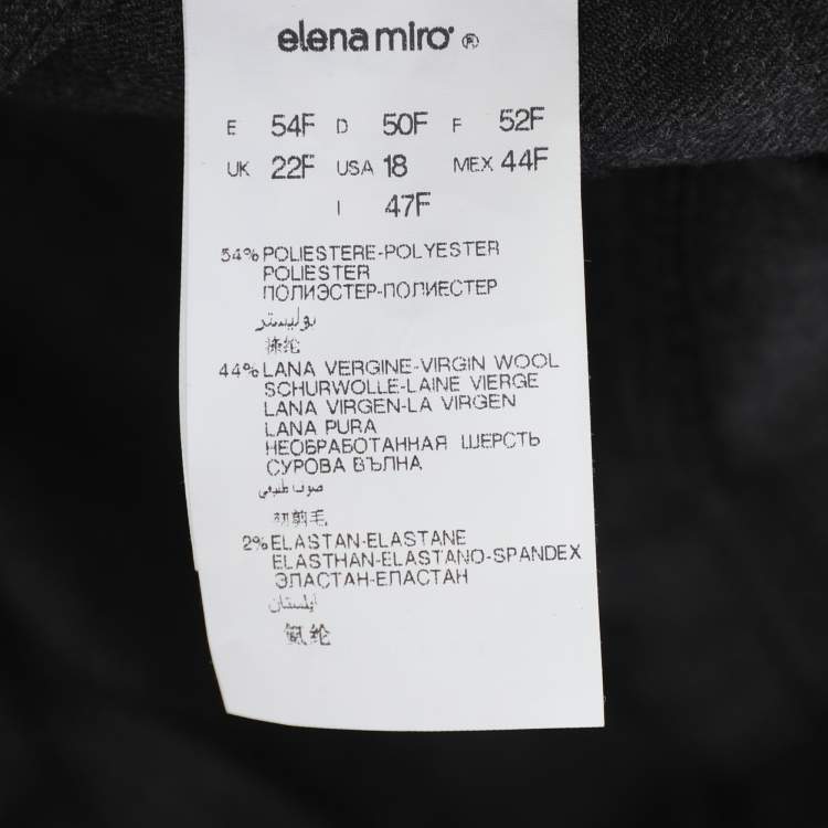 مملوكة مسبقًا Elena Mire Dark Grey Wool Blend Trousers XXL