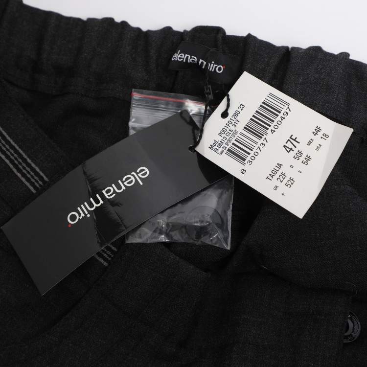مملوكة مسبقًا Elena Mire Dark Grey Wool Blend Trousers XXL