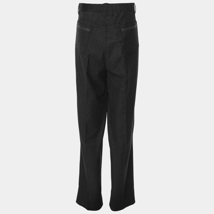 مملوكة مسبقًا Elena Mire Dark Grey Wool Blend Trousers XXL
