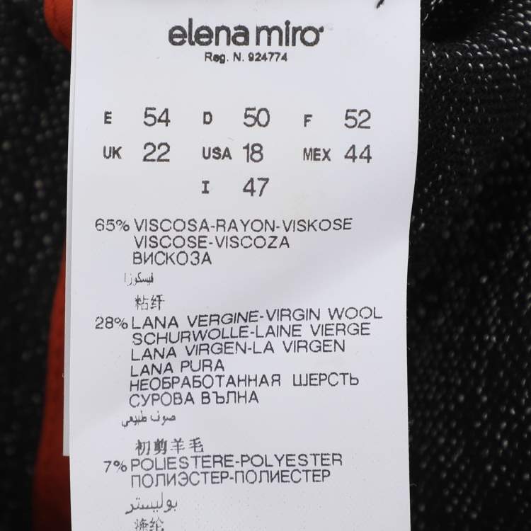 مملوكة مسبقًا Elena Miro Dark Grey Wool Blend Trousers XXL