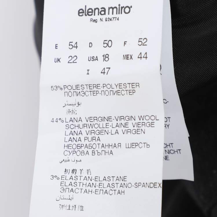 Pre Owned Elena Miro Dark Grey Wool Blend Trousers XXL