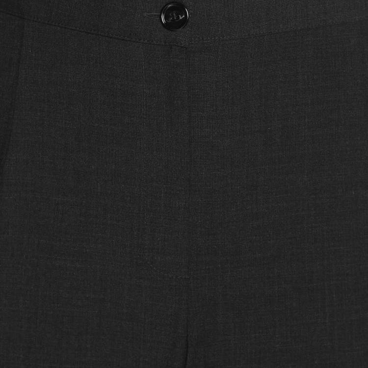 Pre Owned Elena Miro Dark Grey Wool Blend Wide Leg Trouser XL