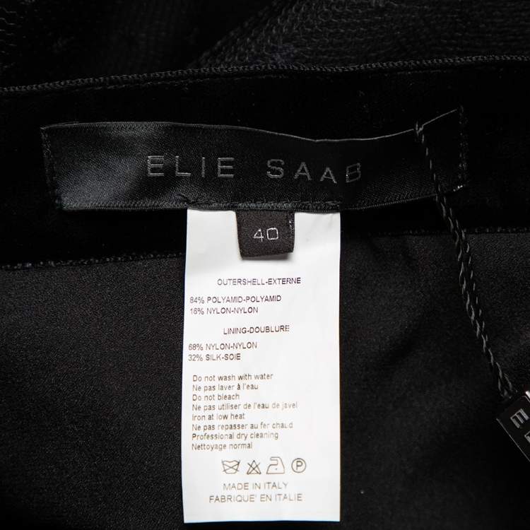 Pre Owned Elie Saab Black Tulle Mini Skirt S