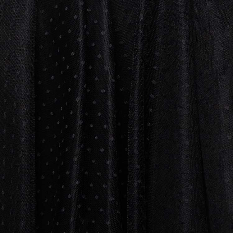 Pre Owned Elie Saab Black Tulle Mini Skirt S