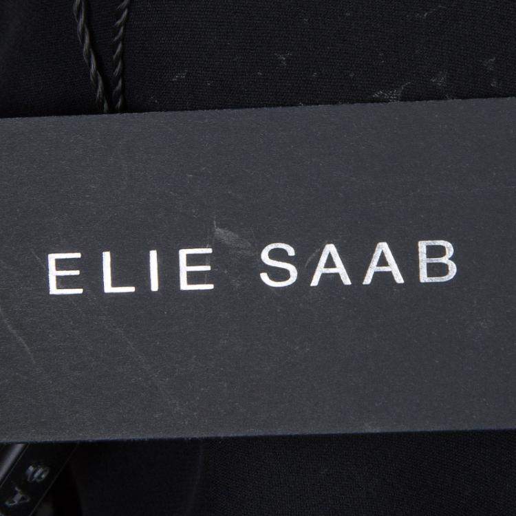 Pre Owned Elie Saab Black Sequin Embellished One Shoulder Top S