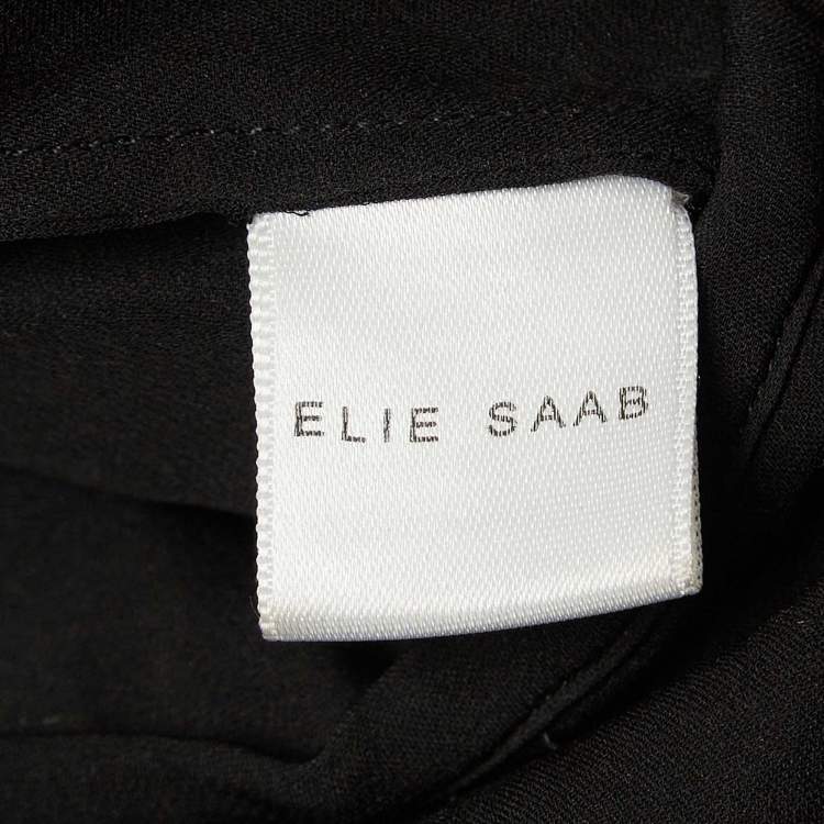 Pre Owned Elie Saab Black Star Embellished Full Sleeve Short Dress S