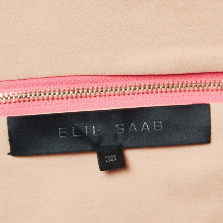 Pre Owned Elie Saab Pink Sequin Embellished Silk V-Neck Mini Dress S