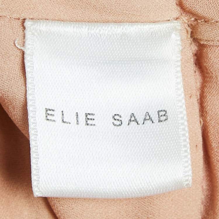 Pre Owned Elie Saab Pink Sequin Embellished Silk V-Neck Mini Dress S