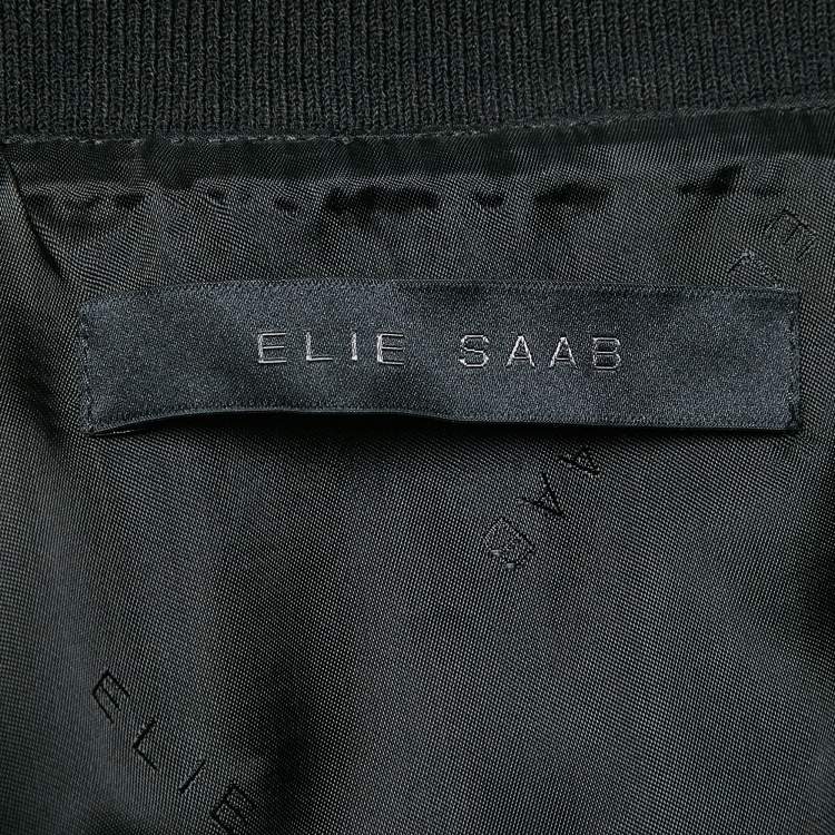 Pre Owned Elie Saab Multicolor Striped Zip Up Bomber Jacket S