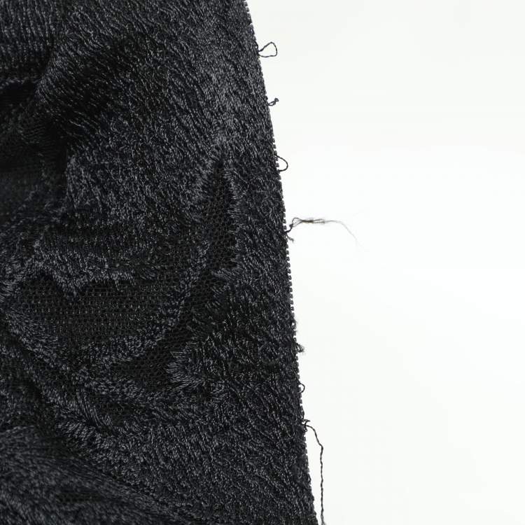Pre Owned Elie Saab Black Floral Tulle Midi Skirt XS