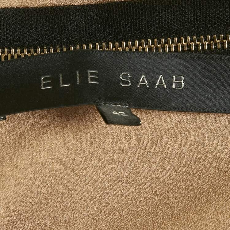 Pre Owned Elie Saab Multicolor Floral Print Organza Silk Runway Gown M