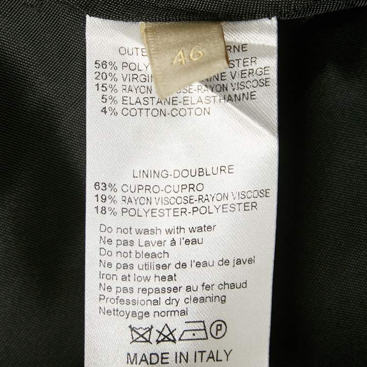 Pre Owned Elie Saab Black Studded Contrast Trim Crepe Blend Blazer L