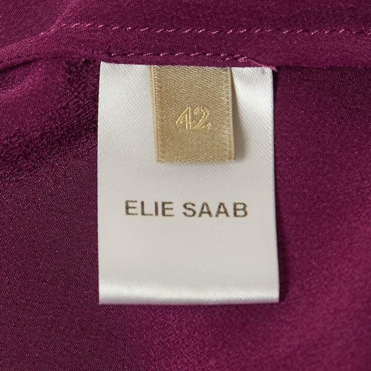 Pre Owned Elie Saab Pink Silk Long Sleeve Shirt M