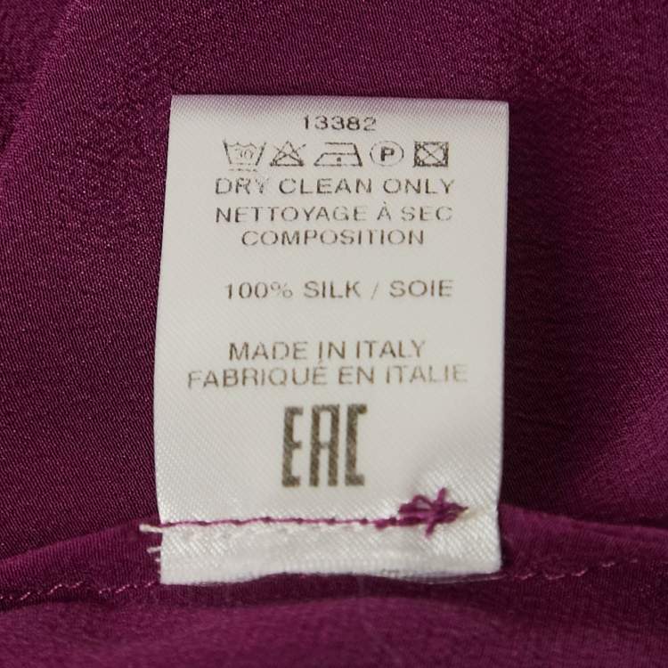 Pre Owned Elie Saab Pink Silk Long Sleeve Shirt M