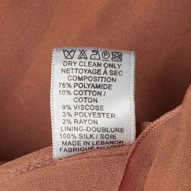 Pre Owned Elie Saab Pink Lace Ruffled Knee Length Dress M