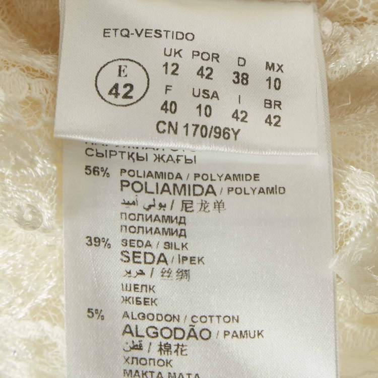 Pre Owned Elie By Elie Saab White Floral Embroidered Tulle Wedding Gown M