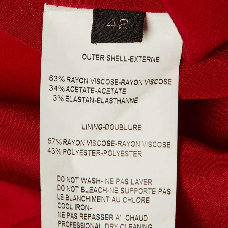 مملوكة مسبقًا Elie Saab Red Crepe Ruffle Detail Maxi Dress M