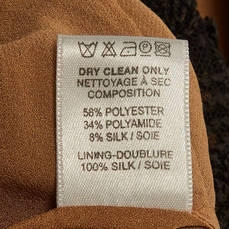 Pre Owned Elie Saab Black Lace Embroidered Flared Maxi Dress S