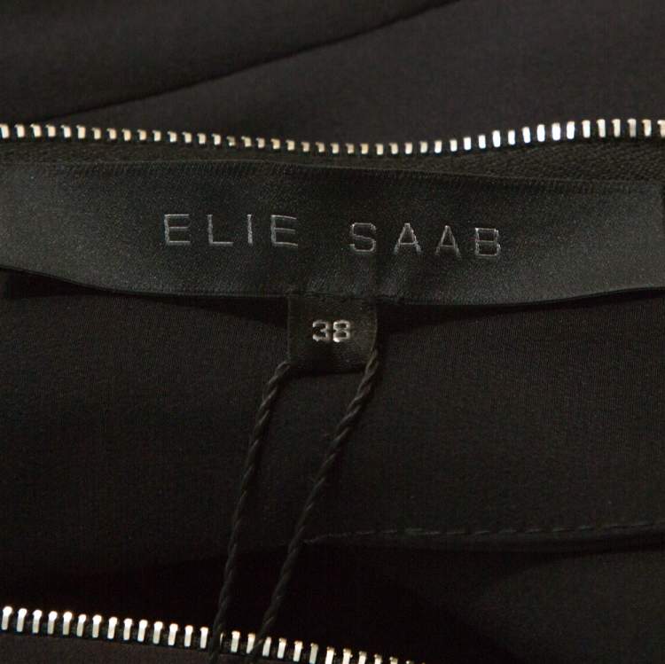 Pre Owned Elie Saab Pink Ombre Silk Georgette Gathered Long Dress S