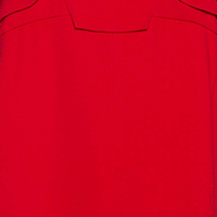 Pre Owned Elie Saab Red Stretch Crepe Midi Dress M
