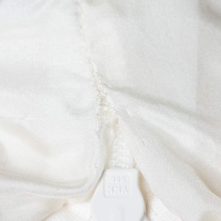 Pre Owned Elie Saab Cream Silk Strapless Wedding Gown M