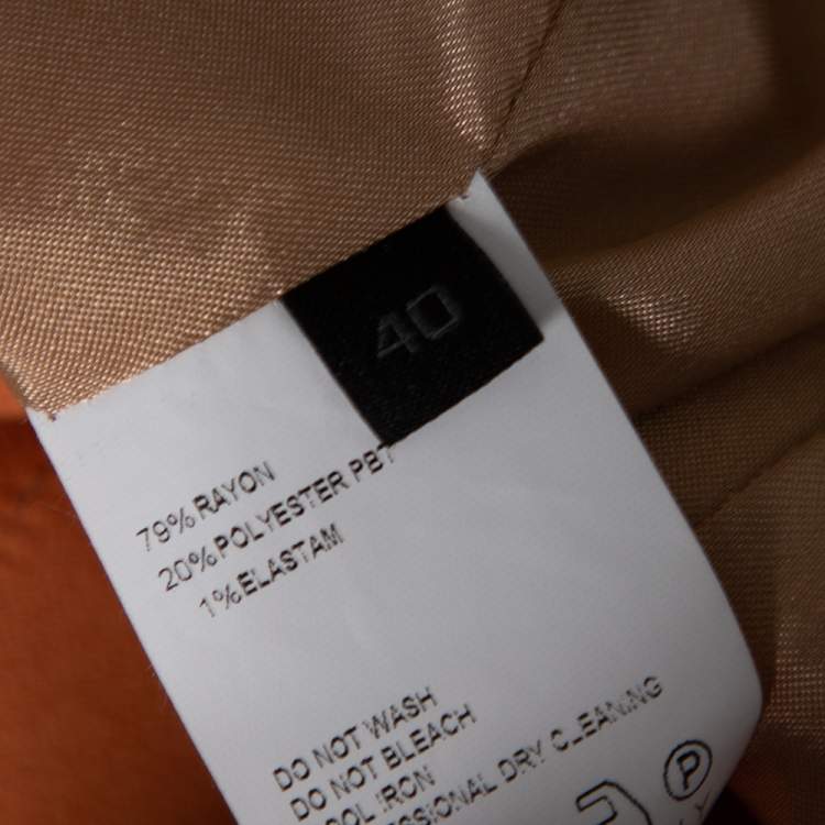 Pre Owned Elie Saab Camel Brown Crepe Pleated Detail Belted Sleeveless Dress S  