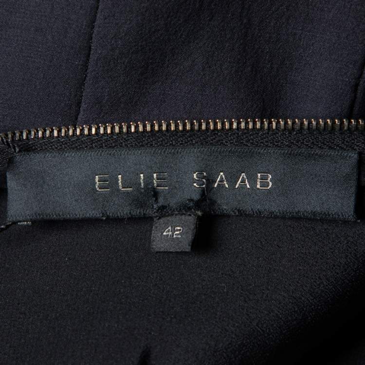 Pre Owned Elie Saab Brown Ombre Silk Draped Maxi Dress M