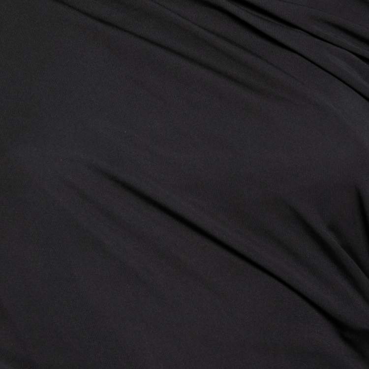Pre Owned Elie Saab Black Jersey Bead Embellished Strap Detail Gown S 