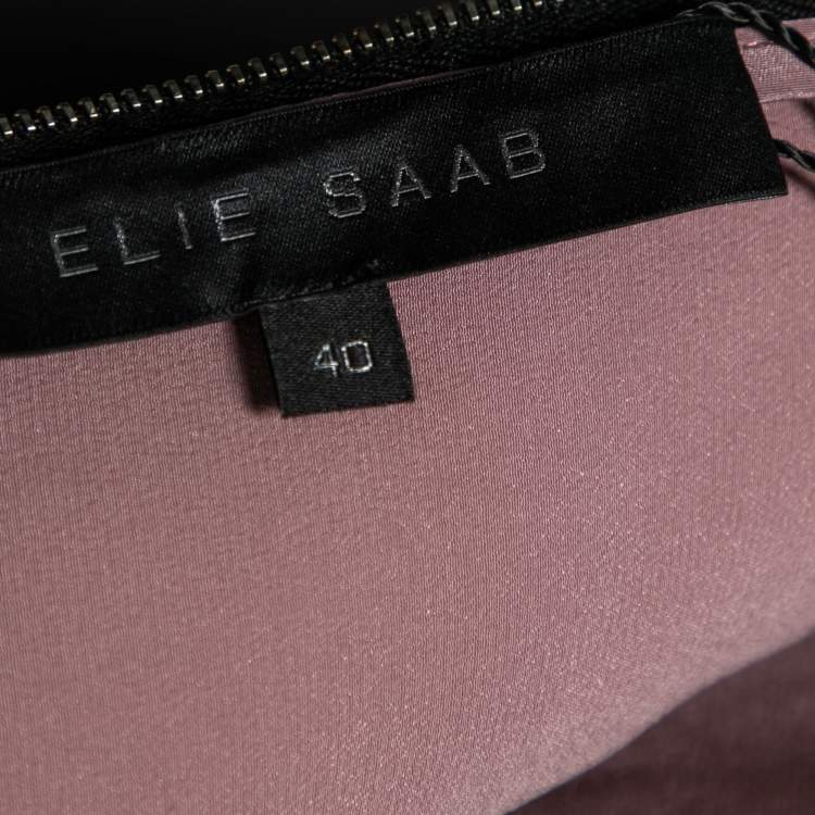 Pre Owned Elie Saab Lilac & Grey Ombre Ribbed Layered Dress M