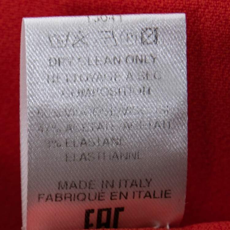 Pre Owned Elie Saab Coral Orange Crepe Wrap Around Sleeveless Cropped Top XS