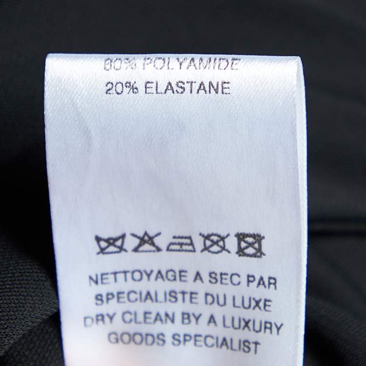Pre Owned Elie Saab Black Jersey Gathered Yoke Detail Gown M