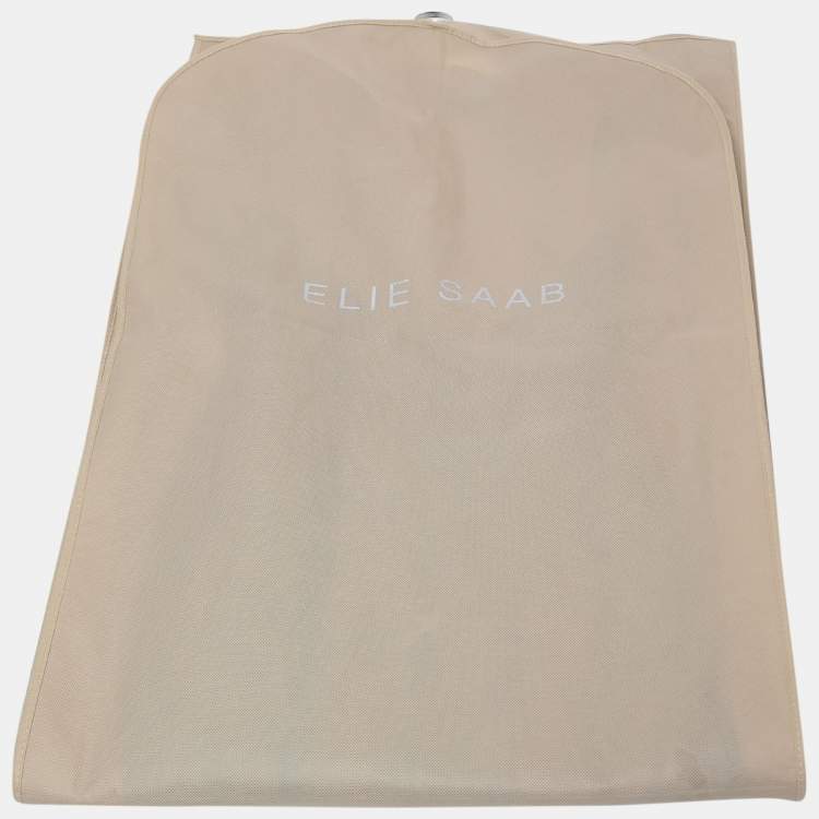 Pre Owned Elie Saab Tricolor Crepe Sleeveless Draped Long Dress M