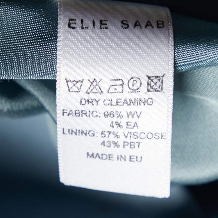 مملوكة مسبقًا Elie Saab Blue Wool Ruched Bow Detail Mini Dress M
