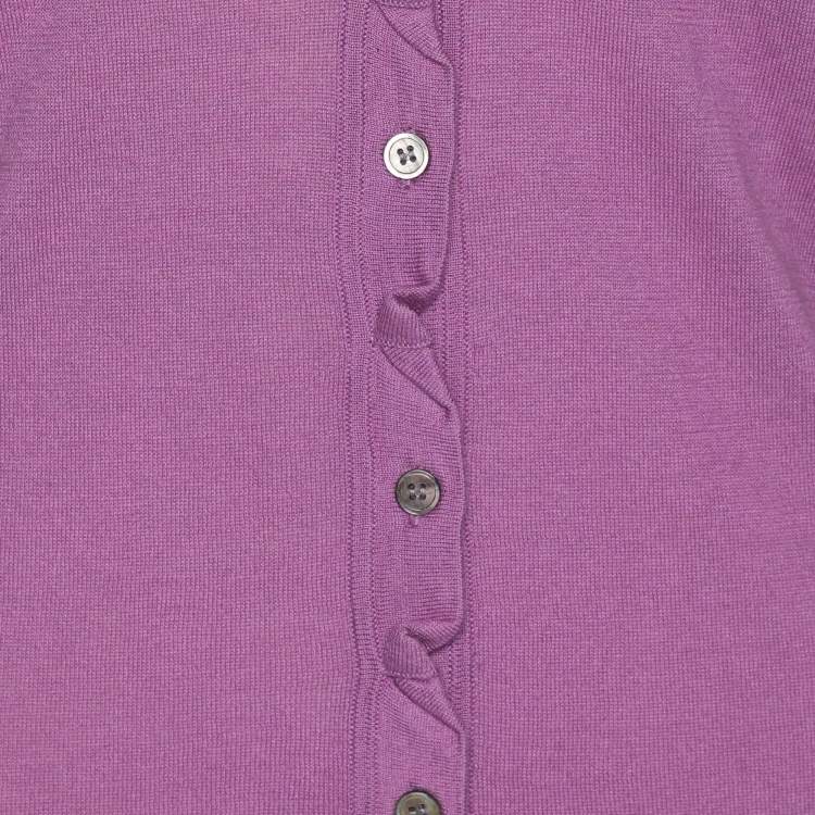 Pre Owned Elie Tahari Purple Stretch Silk Sammy Sweater XXL