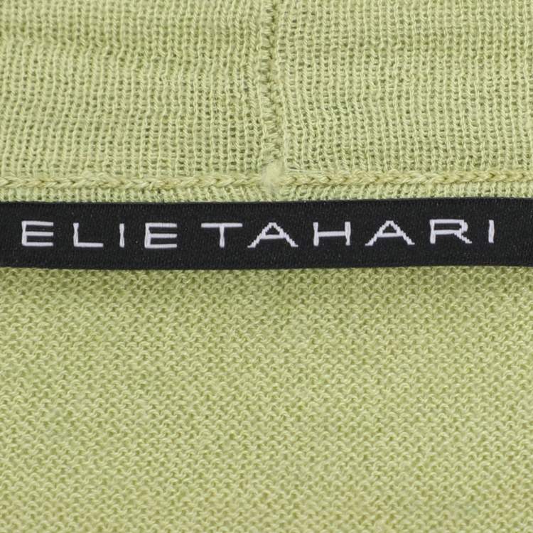 Pre Owned Elie Tahari Green Stretch Knit Sammy Long Sleeve Sweatshirt XXL