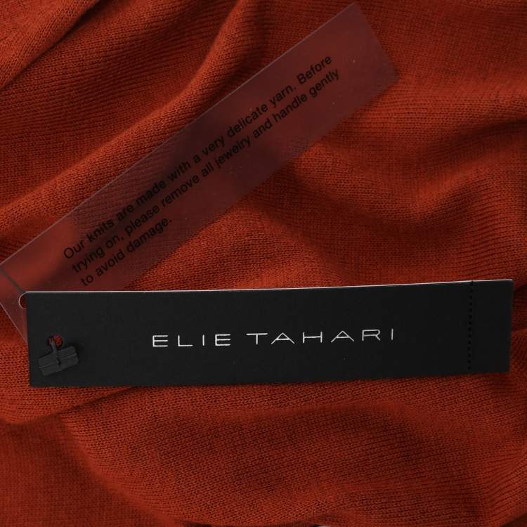 مملوكة مسبقًا Elie Tahari Bronze Stretch Knit Sammy Long Sleeve Shirt XXL