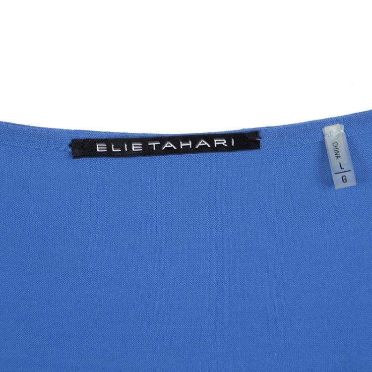 Pre Owned Elie Tahari Cobalt Blue cowl Neck Sleeveless Top L