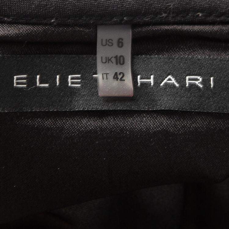 مملوكة مسبقًا Elie Tahari Python Print Contrast Lace Detail Skirt M