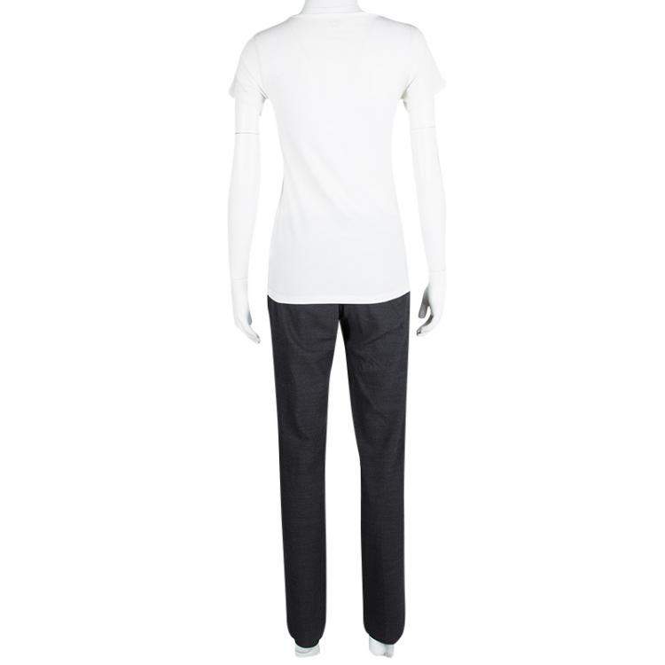 Pre Owned Elie Tahari Grey Wool Tailored Trousers S