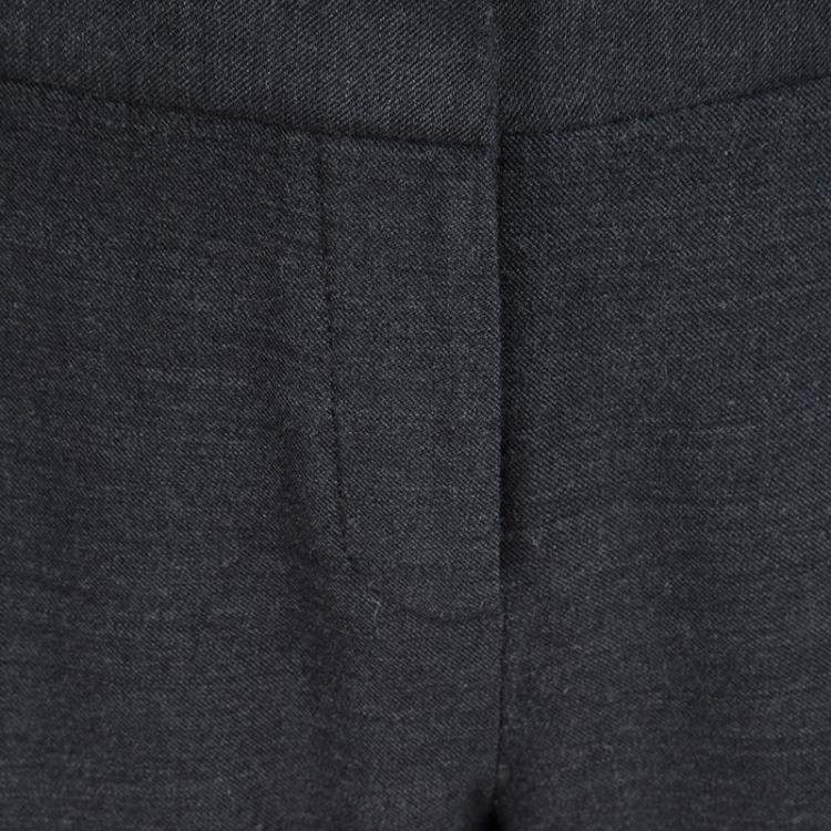 Pre Owned Elie Tahari Grey Wool Tailored Trousers S