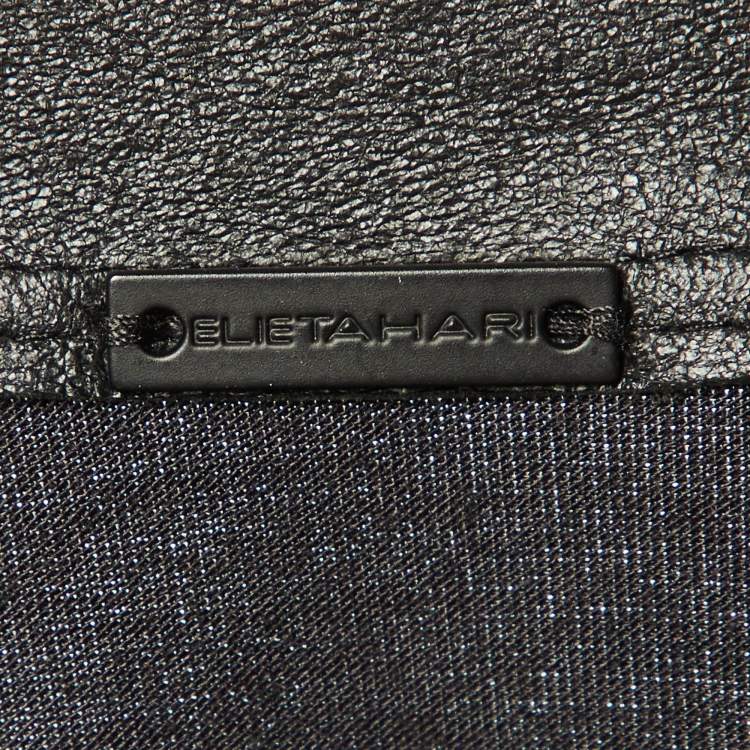 Pre Owned Elie Tahari Black Silk Embellished Button Front Blouse S