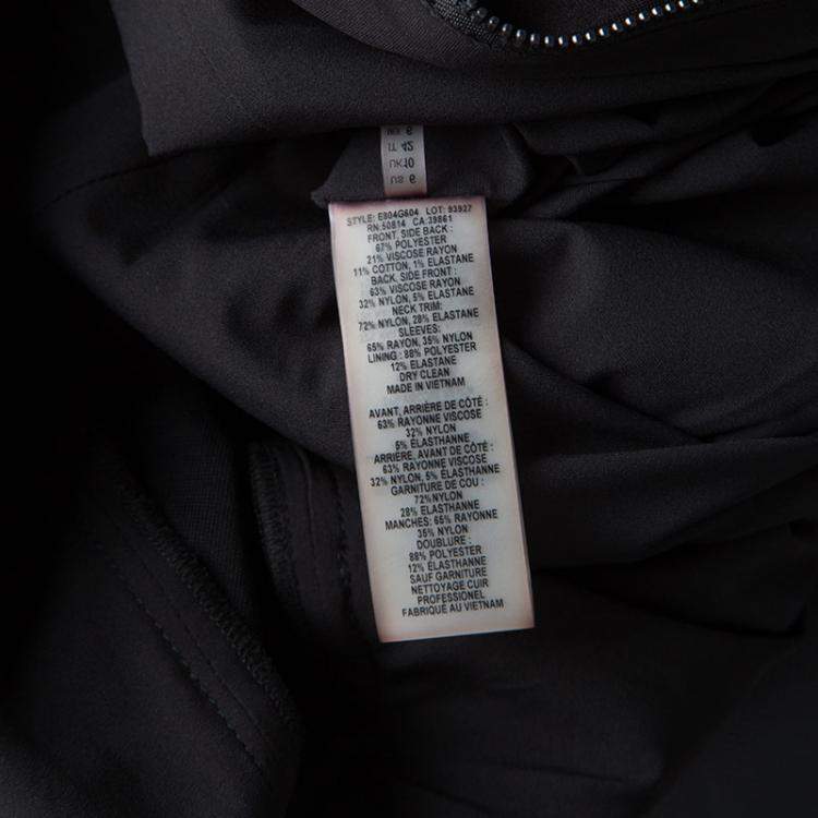 Pre Owned Elie Tahari Black Contrast Front Panel Detail Long Sleeve Dress M