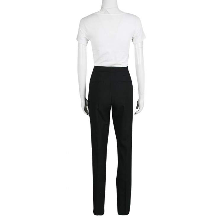 Pre Owned Elie Tahari Black Wool Tailored Trousers M